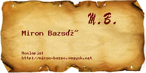 Miron Bazsó névjegykártya